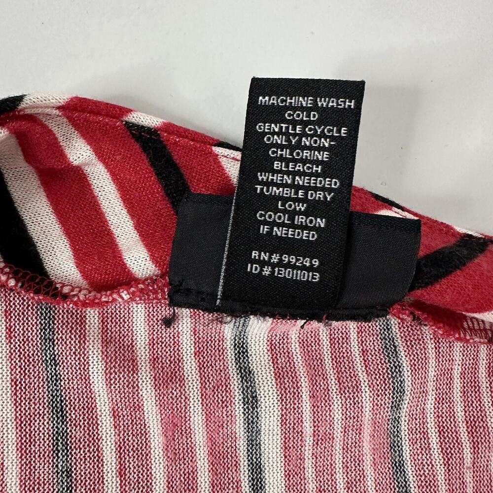 Maggie‎ Barnes Cardigan Sweater Womens 3x Red Open Knit Long Sleeve Stripe - Picture 8 of 13